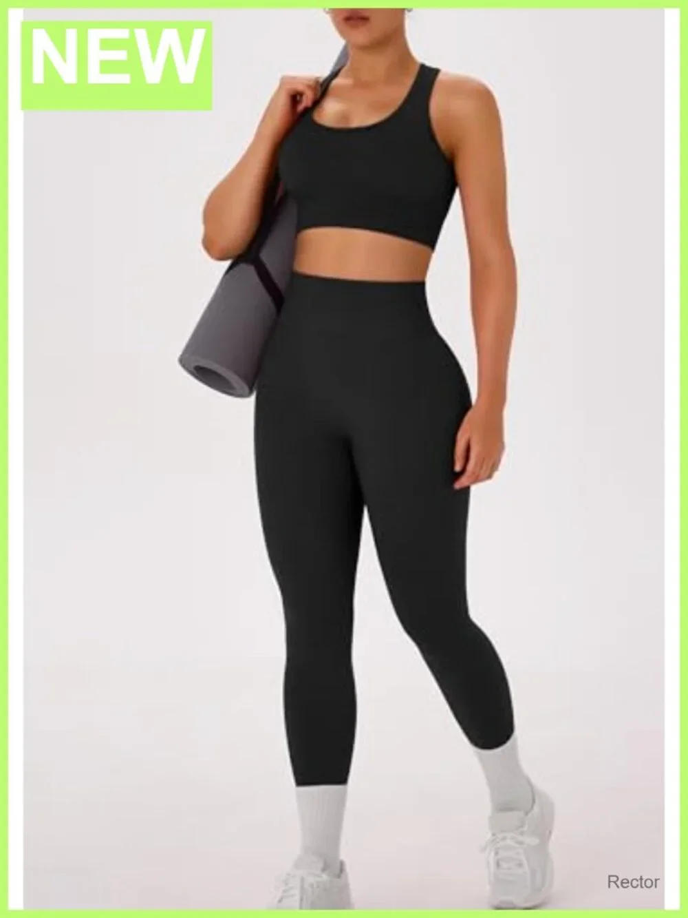 Women's 2 Piece Workout Set Racerback Sports Bra High Waist Leggings